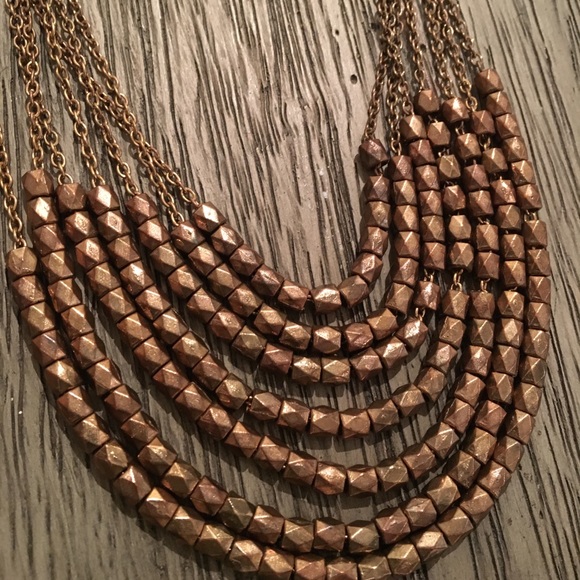 New Anthropologie Copper layer Necklace in gift bag - Picture 1 of 8
